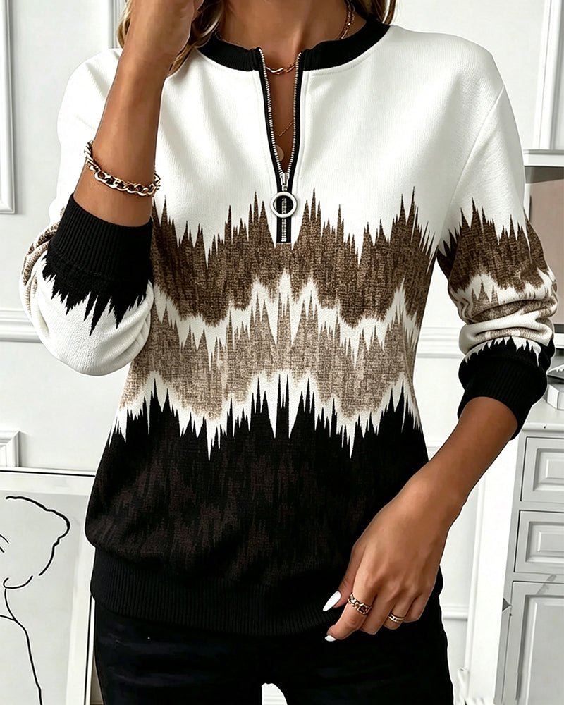 Sweat‑shirt Décontracté Imprimé Manches Longues