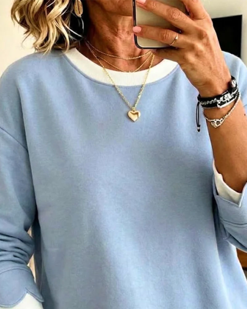 Sweat Bordure En Dentelle Faux Deux Pièces