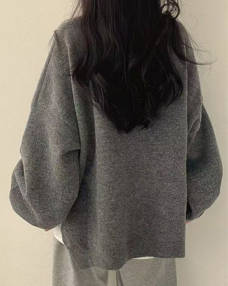 Pull Col Rond Côté Fente