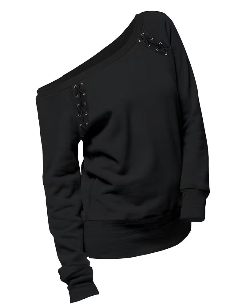 Blouse Élégante Une Épaule Attacher