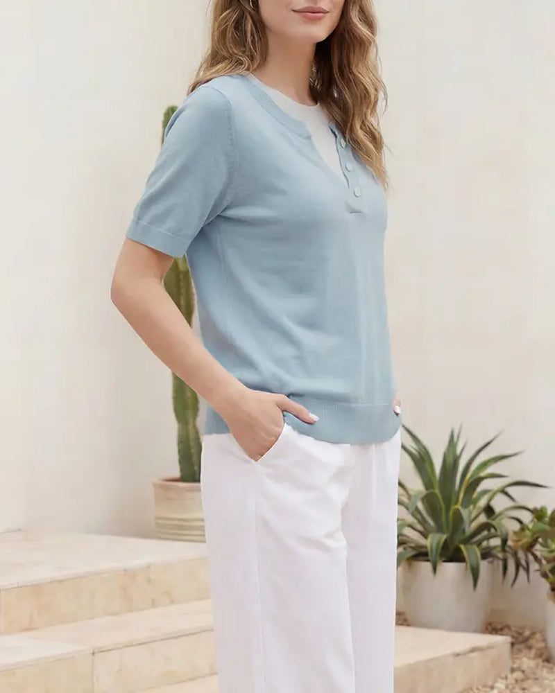Pull Décontracté Manches Courtes
