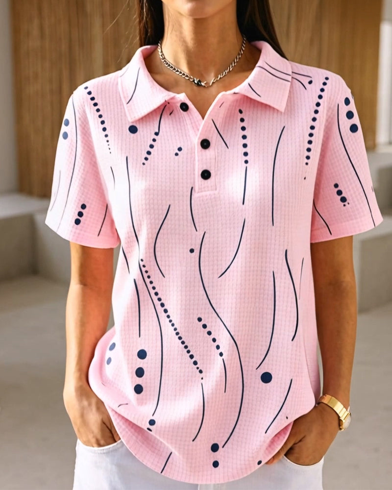 Blouse Col Polo Ligne Bouton