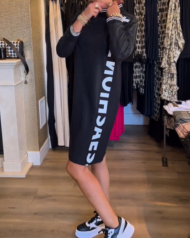 Robe décontractée à imprimé lettre