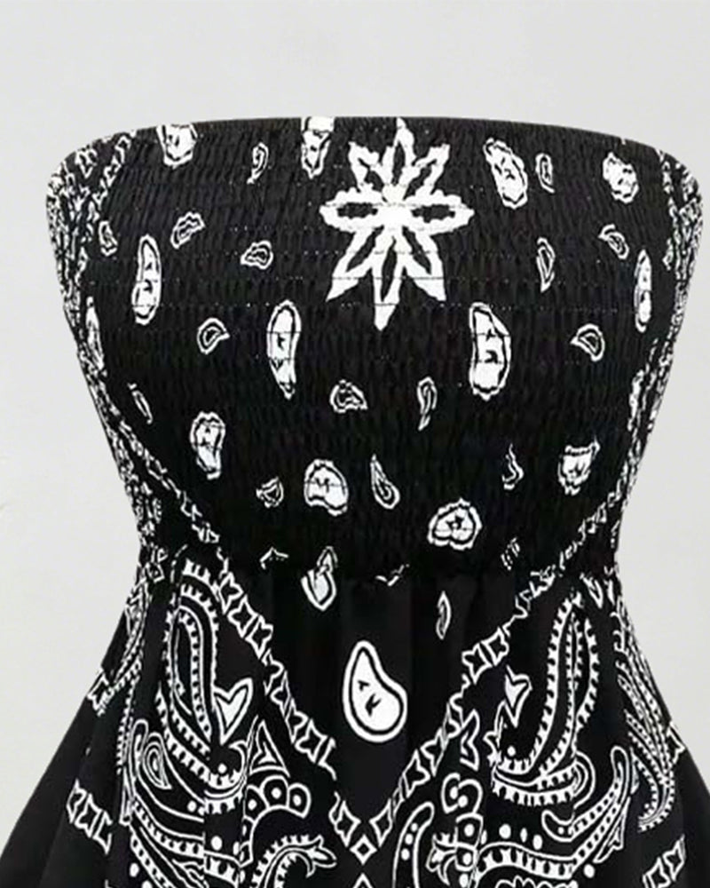 Blouse Paisley Bandeau Asymétrique