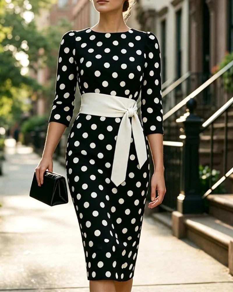 Robe À Lacets À Pois
