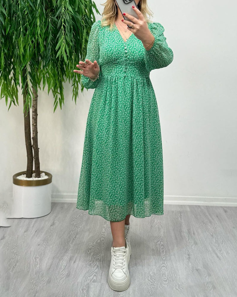 Robe boutonnée élégante imprimée