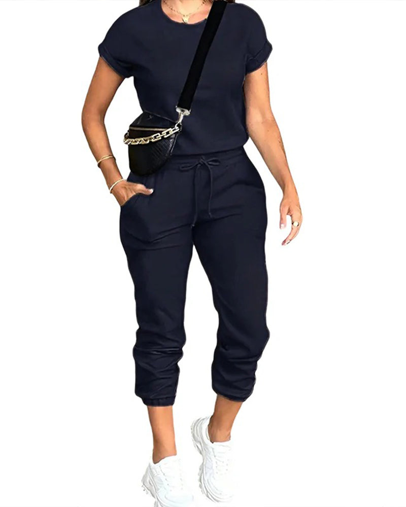 Set Unie Col Rond Manche Courte
