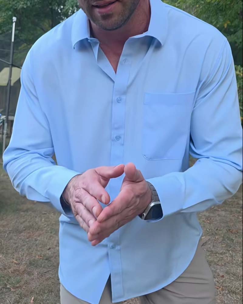 Chemise Unie Décontractée Imperméable Stretch