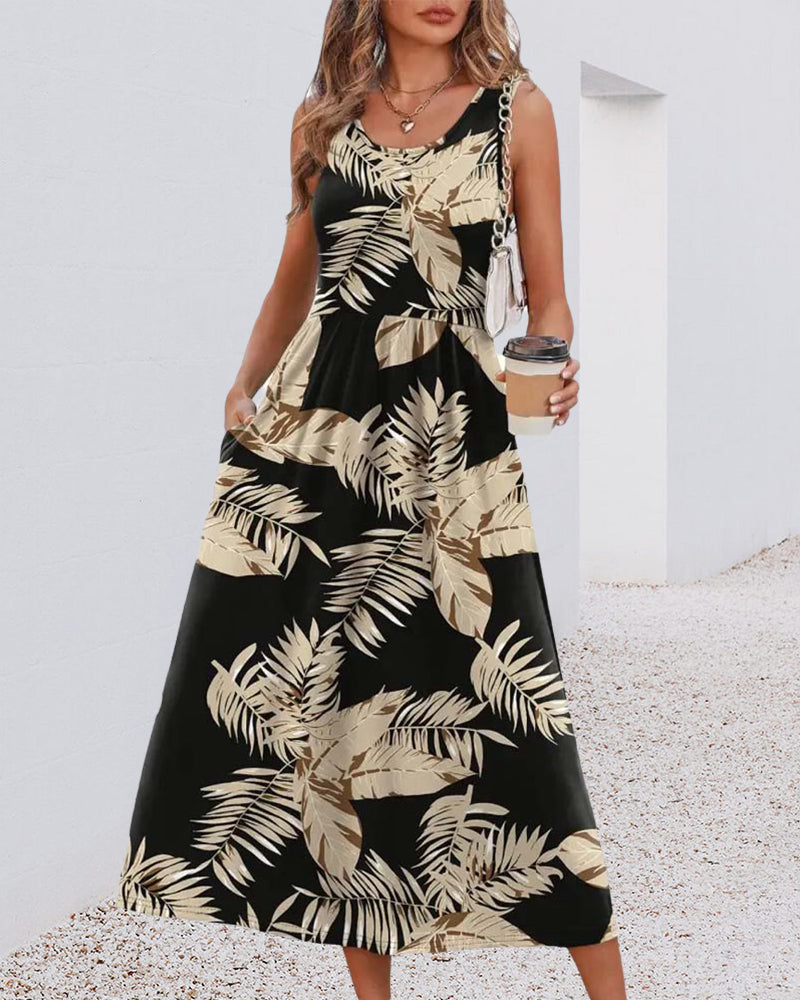 Robe Élégante Sophistiquée À Chevron Sans Manches