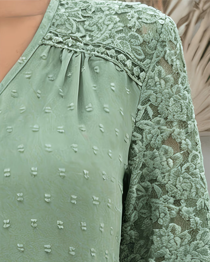 Blouse Dentelle Patchwork 3D Florale