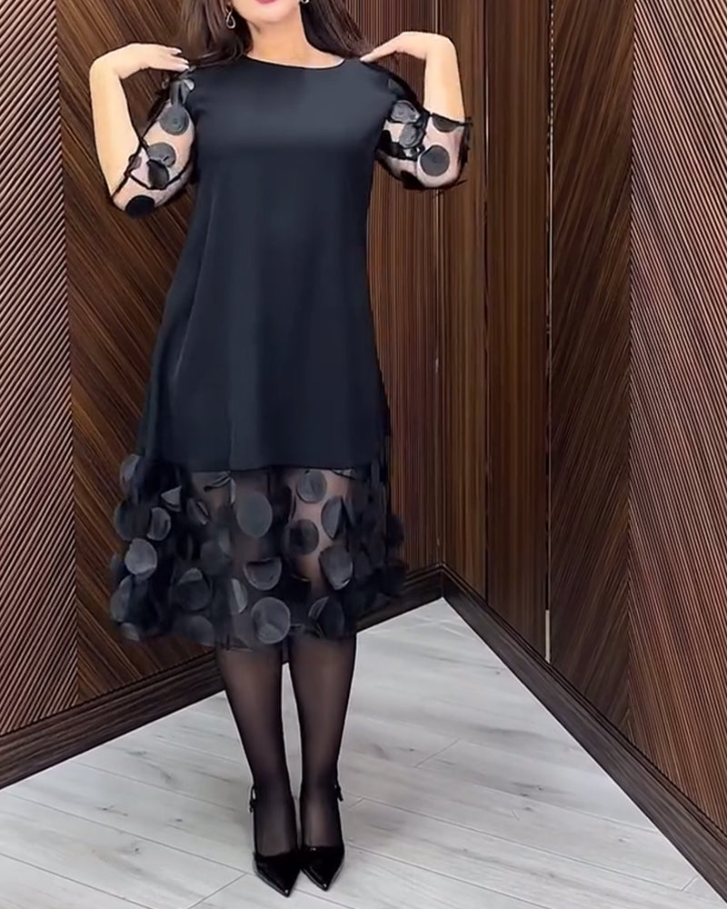 Robe Maille Couture À La Mode Col Rond