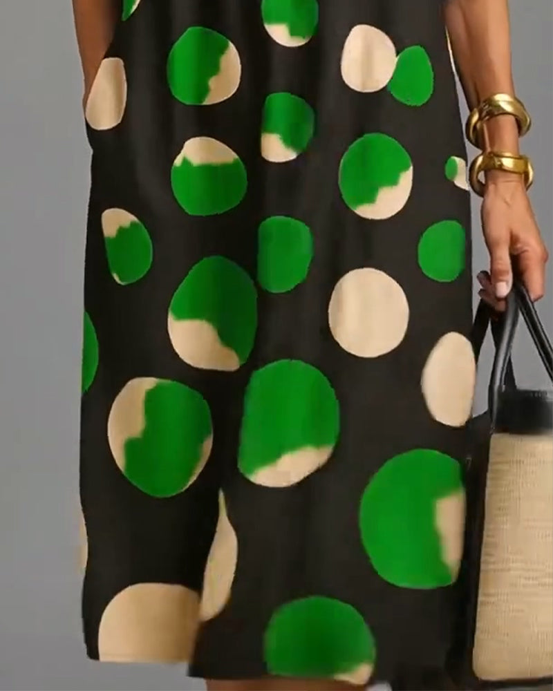 Robe Boutonnée Pois Poche