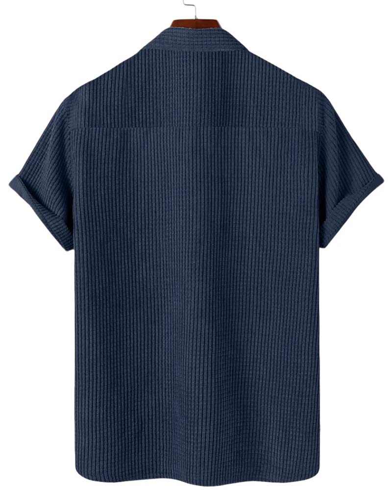 Chemise Revers Bouton Uni Homme Manche Courte