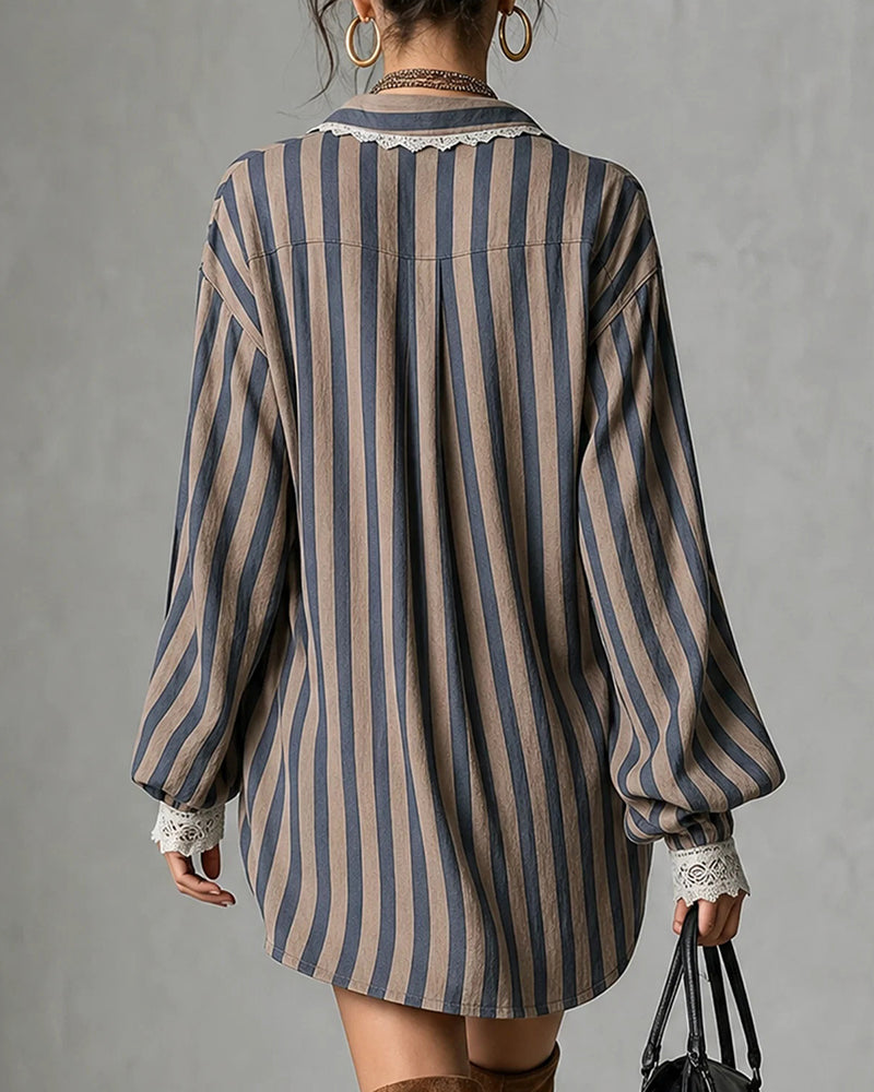 Robe Décontractée Rayure Mode