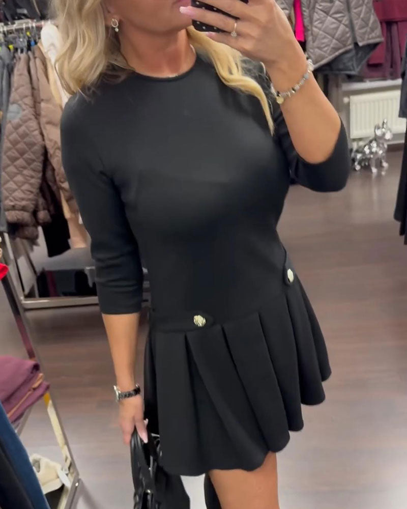 Robe Élégante Amincissante Plissée