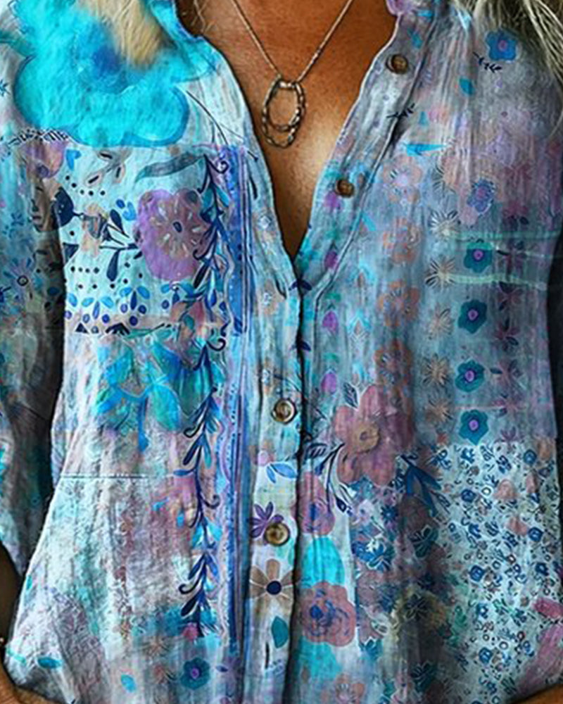 Chemise Artistique Imprimé Fleuri