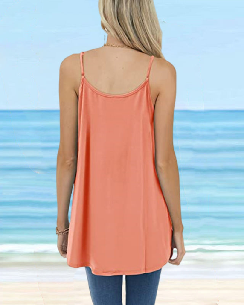 Camisole Femme Basique Col Rond