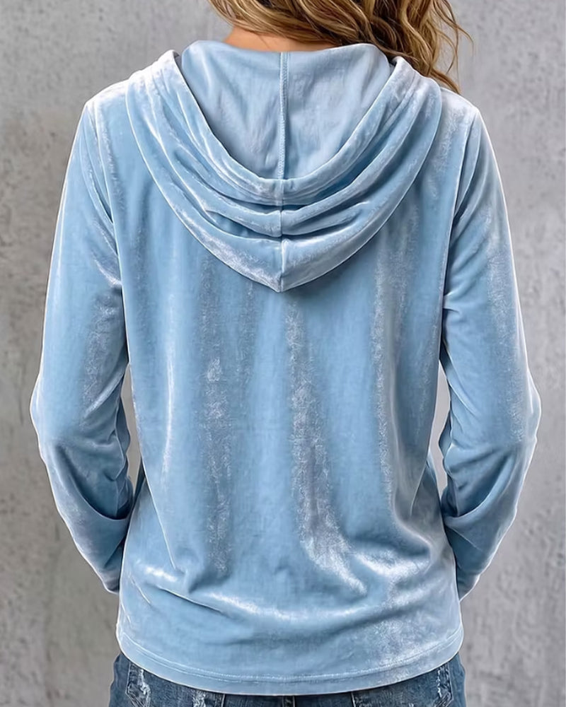 Manteau Cordon Bouton Capuche