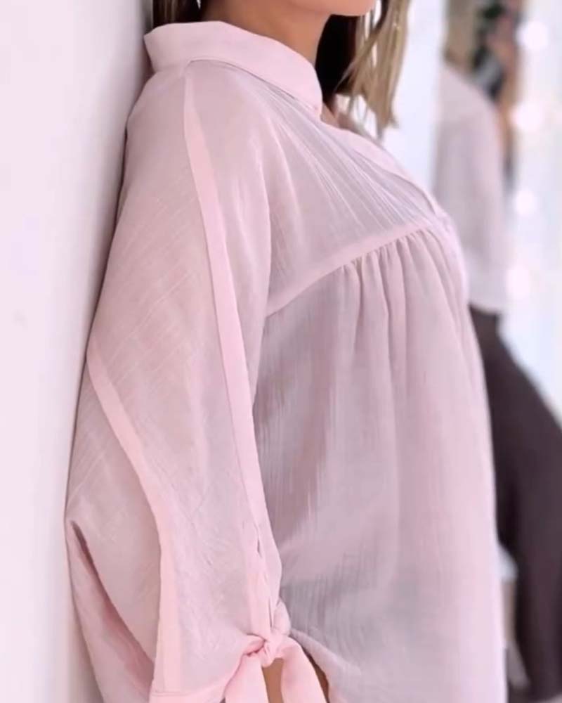 Blouse Décontractée Uni Coupe Ample