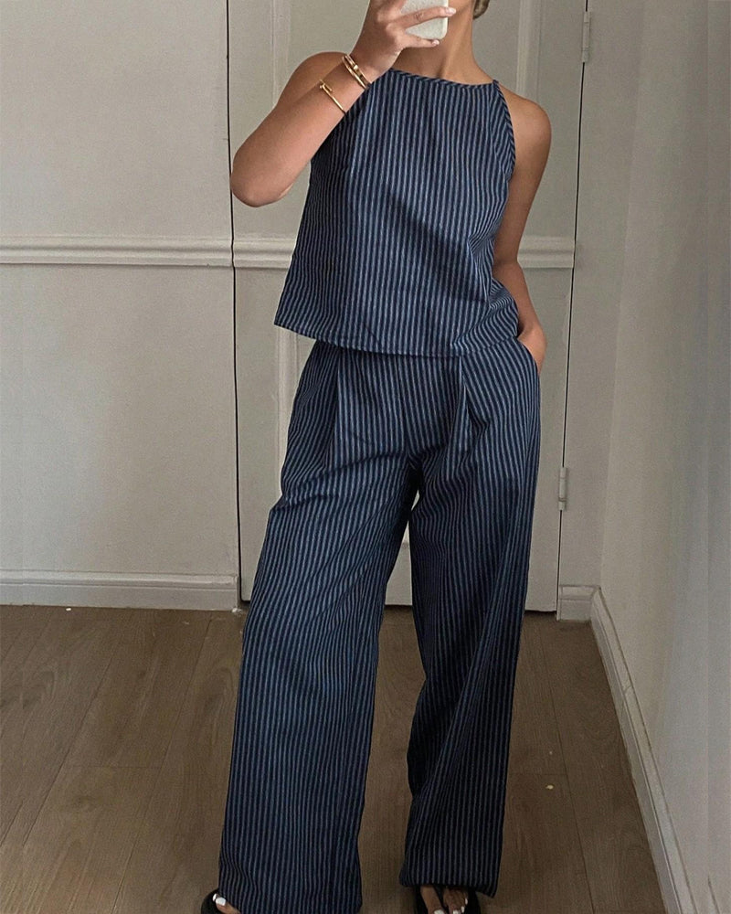 Ensemble Camisole Rayonnant Large Jambe Pantalon