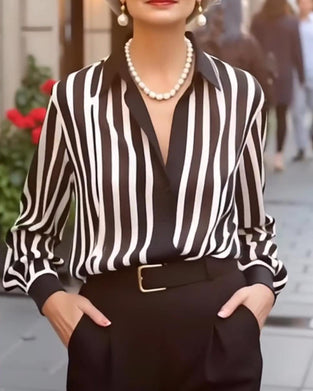 Blouse Rayée Col