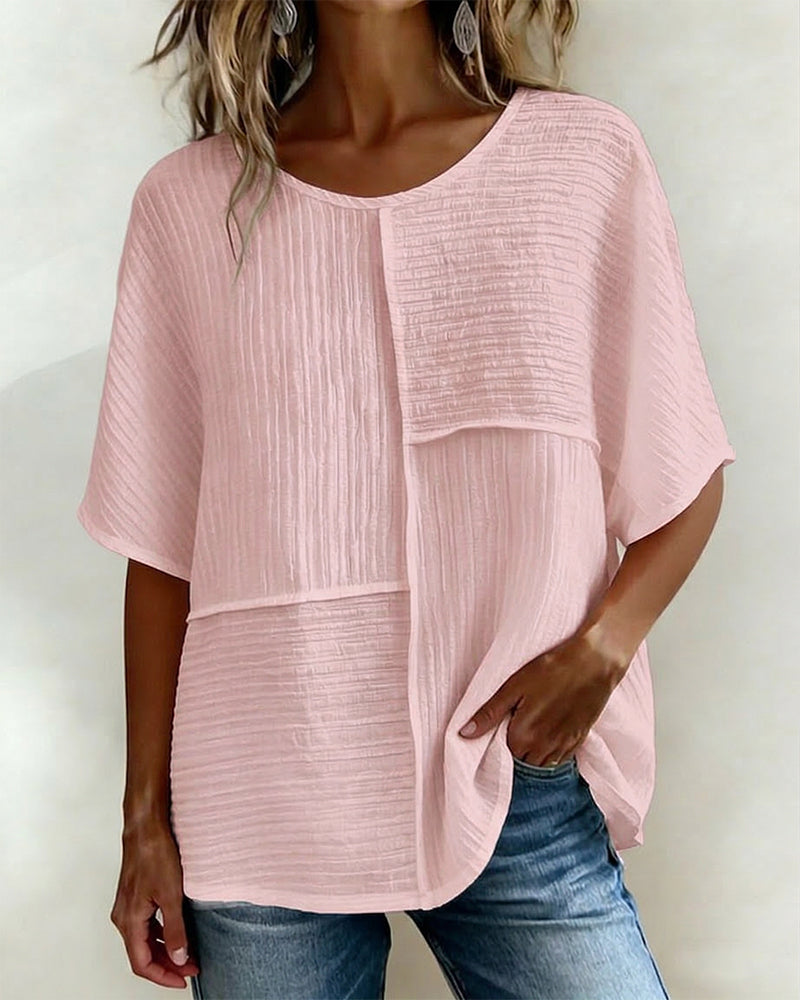 Haut Vertical Texturé Patchwork Lâche