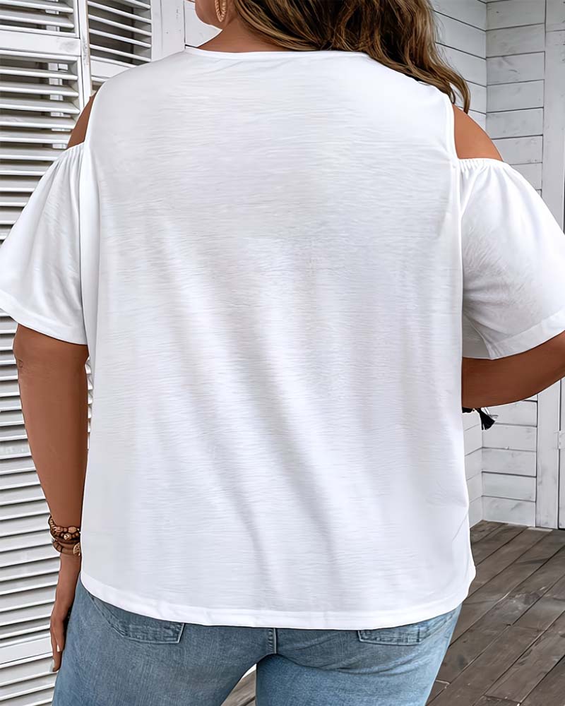 Blouse Épaules Dénudées Manches Volantées