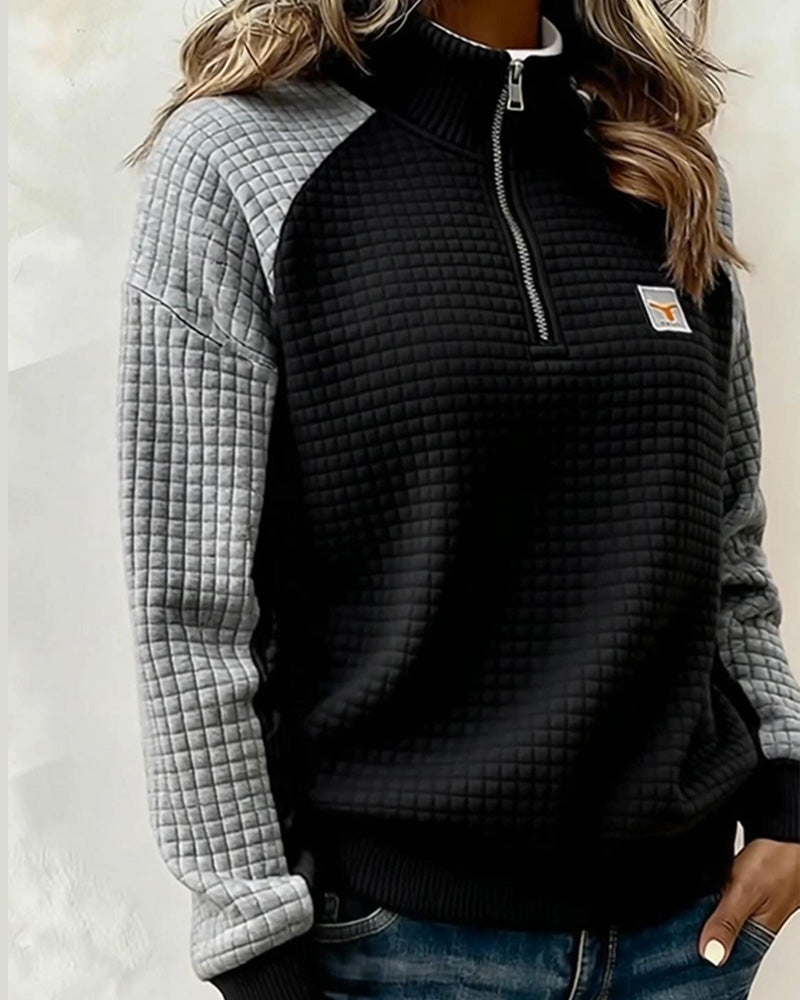 Sweat Col Montant Gaufre Color Block