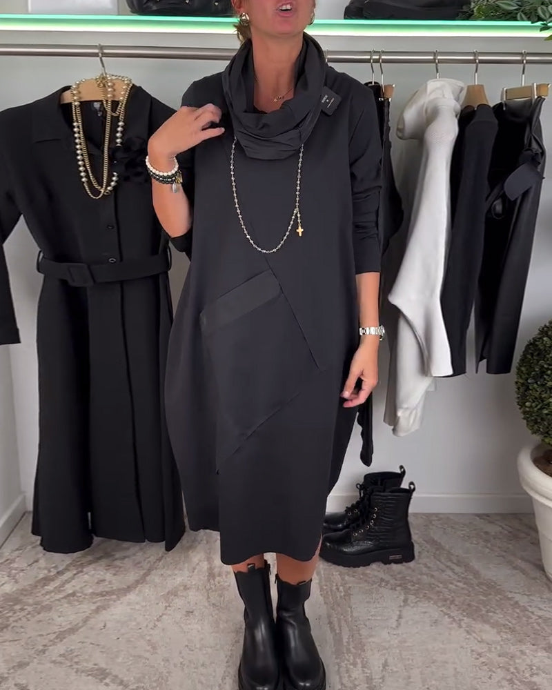 Robe décontractée de couleur unie à col rond