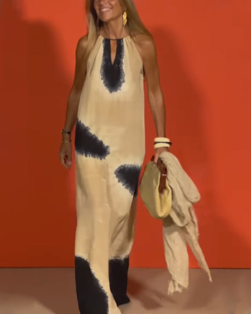 Robe Sans Manches Dégradé Col Halter