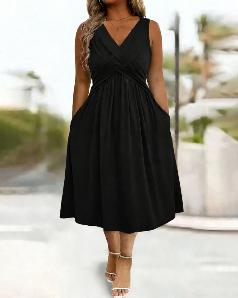 Robe Unie Poche Twist Débardeur