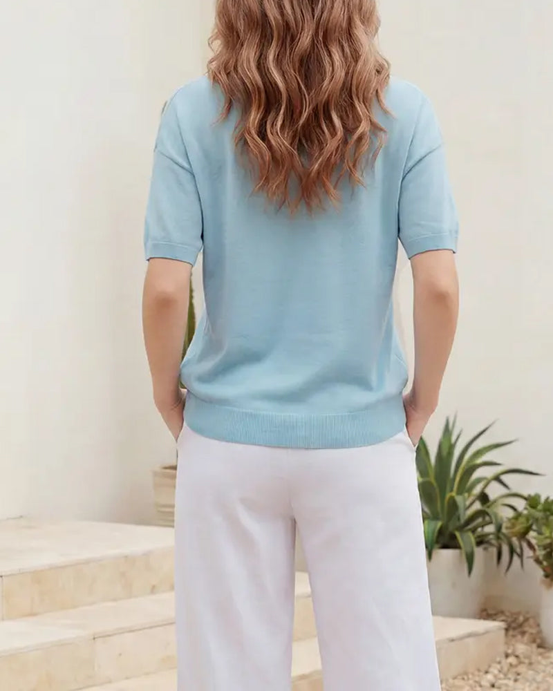 Pull Décontracté Manches Courtes
