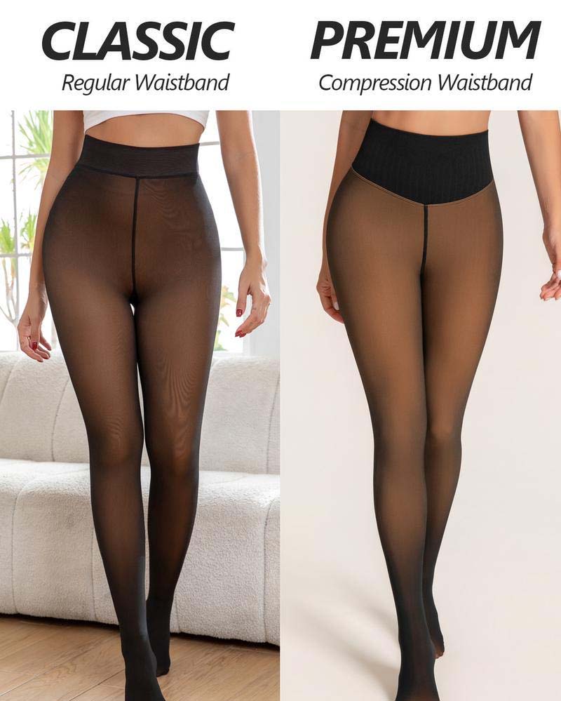 Leggings Moulants Doublés Polaire À Couture Unique