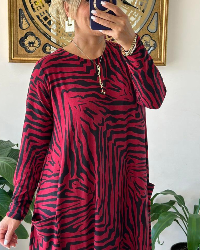Robe ample et décontractée avec impression et poche