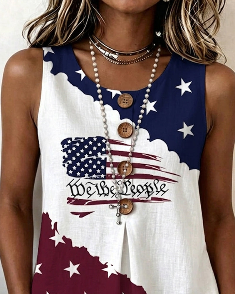 Tank Tops Étoiles Et Rayures Imprimé