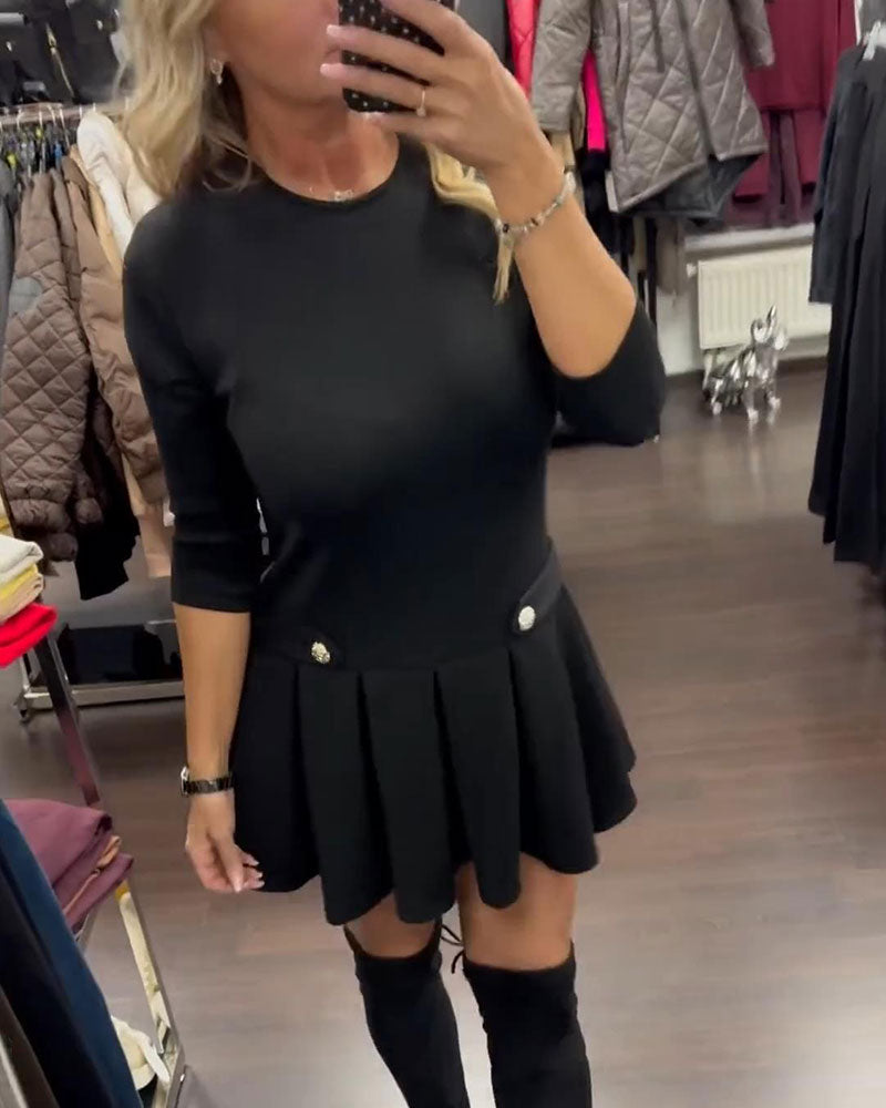 Robe Élégante Amincissante Plissée