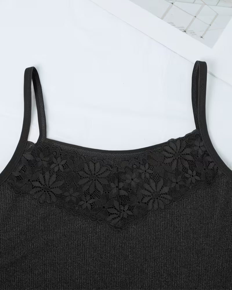 Tank Top Dentelle Dos Bretelle Spaghetti
