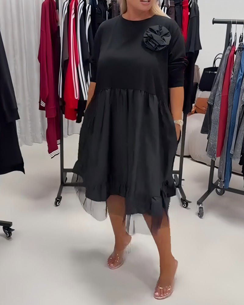 Robe Patchwork Unie Décontractée