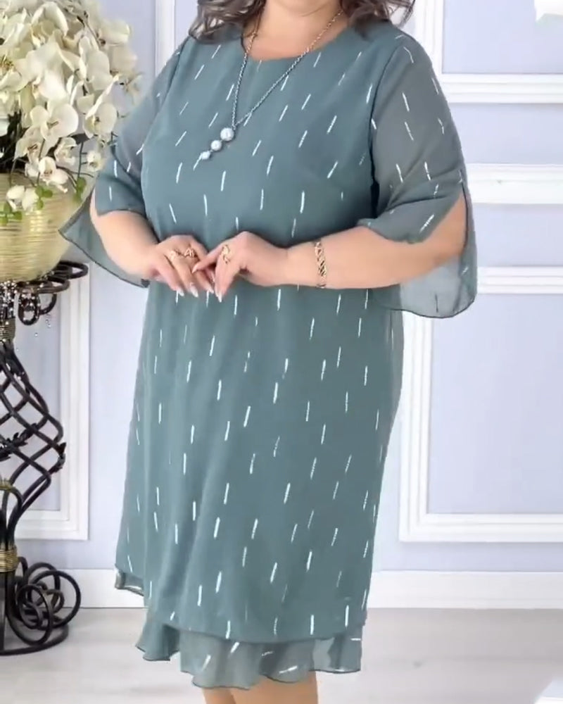 Robe Col Rond Manches Courtes