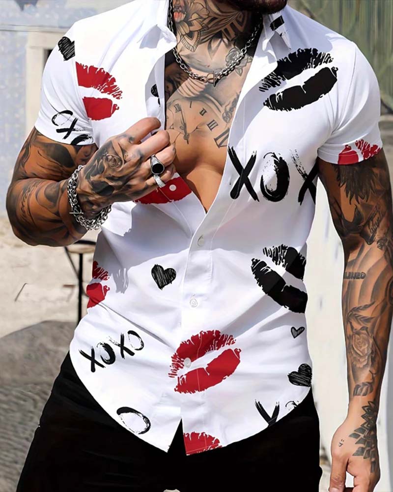 Chemises Revers Bouton Américain Hommes
