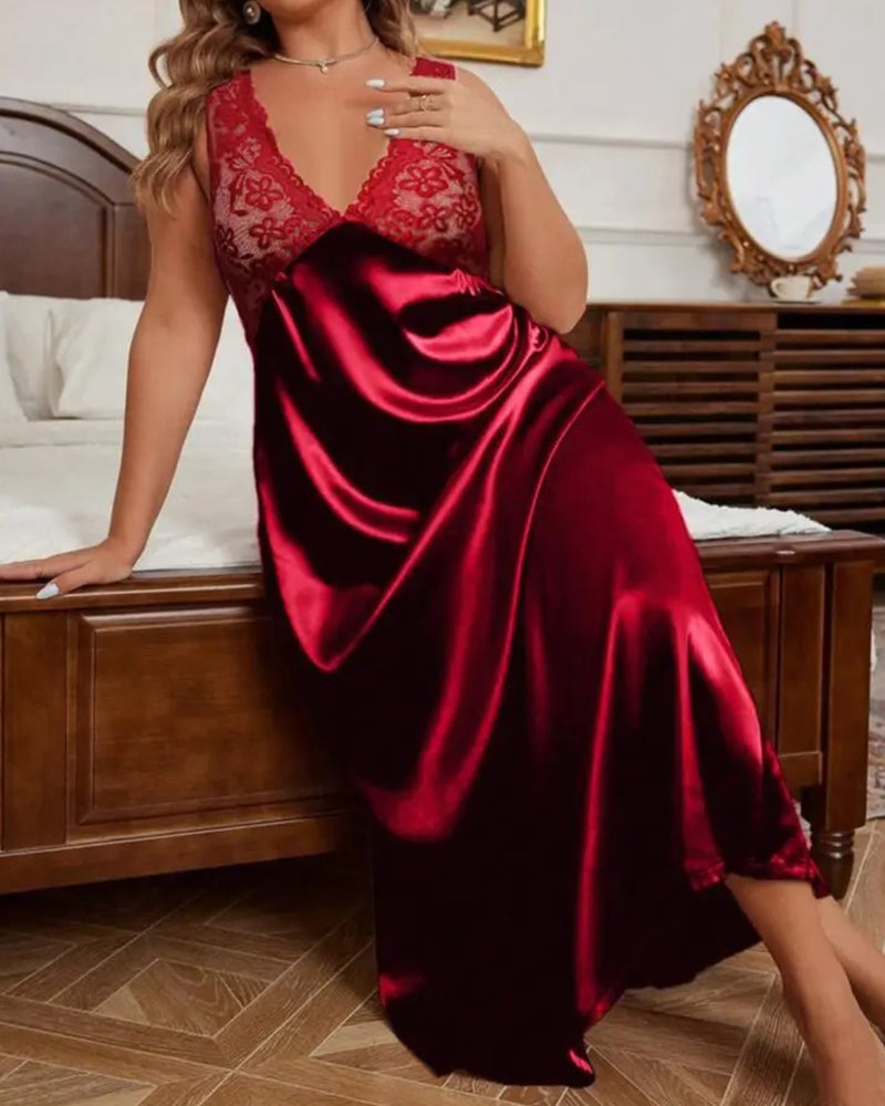 Robe De Nuit Unie Col V