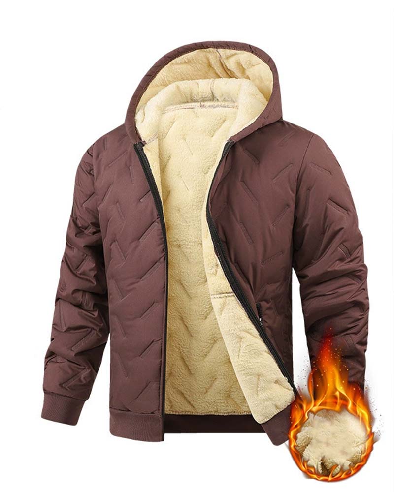 Manteau À Capuche Polaire Doublé