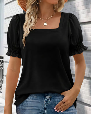 T-Shirt Uni Manches Bouffantes