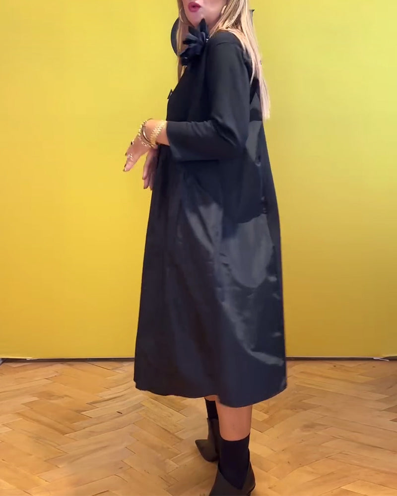 Robe décontractée de couleur unie à col rond