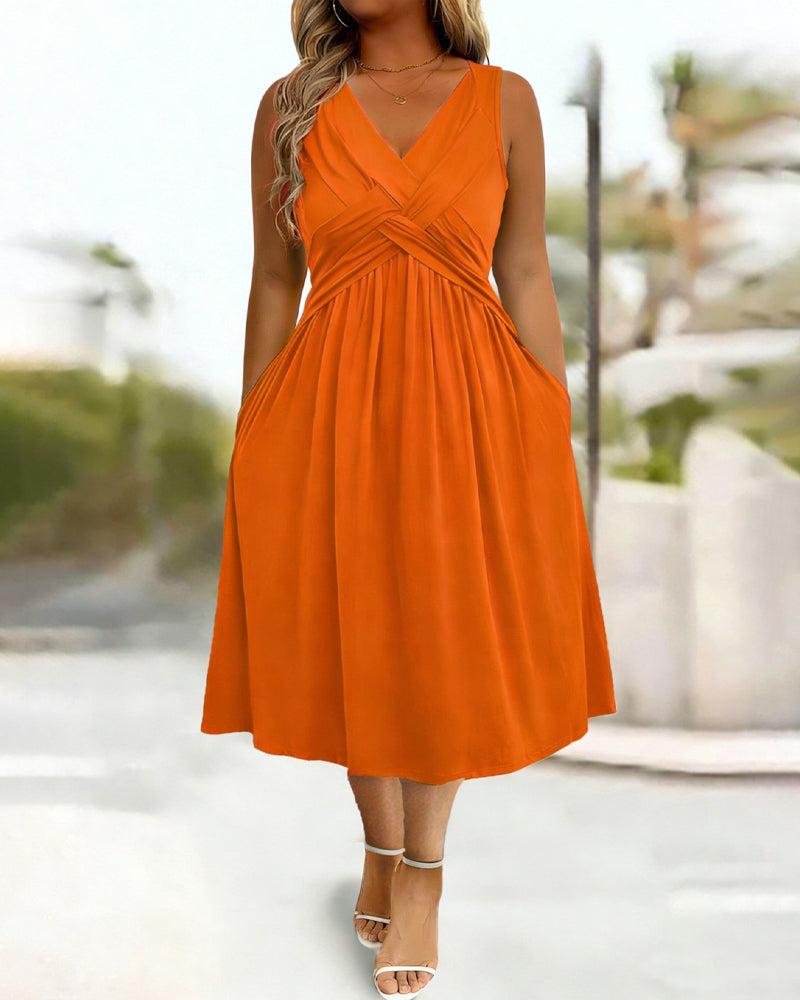 Robe Unie Poche Twist Débardeur