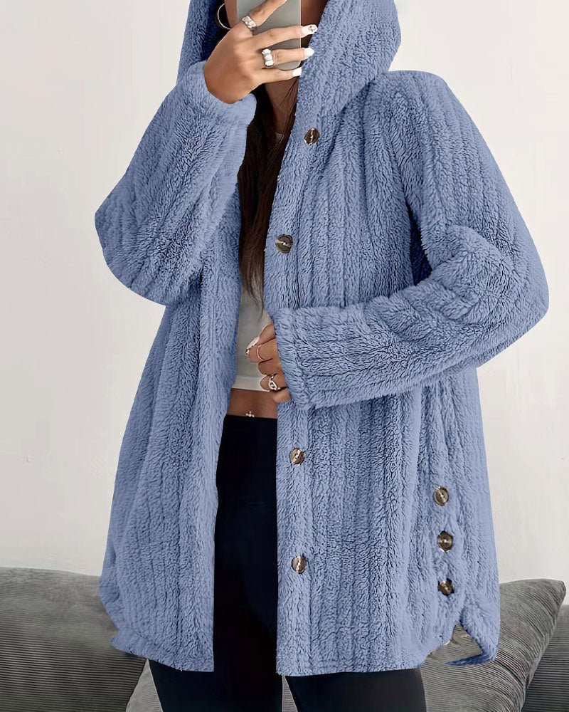 Manteau Uni Manches Longues