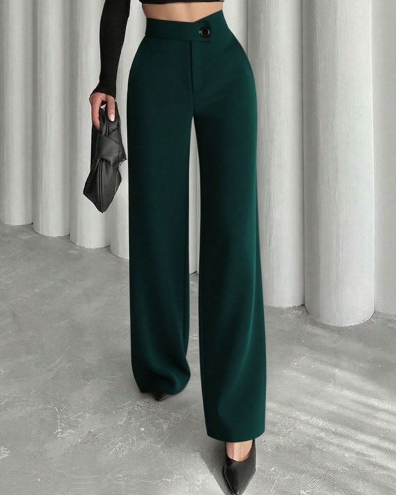 Pantalon De Costume Taille Haute Drapé