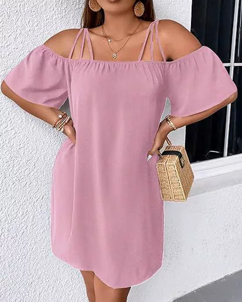Robe Élégante Hors Épaule Bretelles