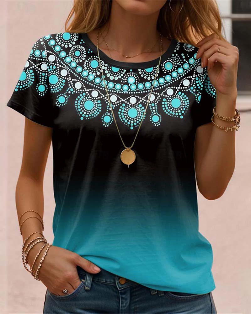 Blouse à imprimé dégradé et style décontracté