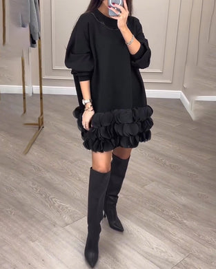 Robe élégante avec pétales patchwork